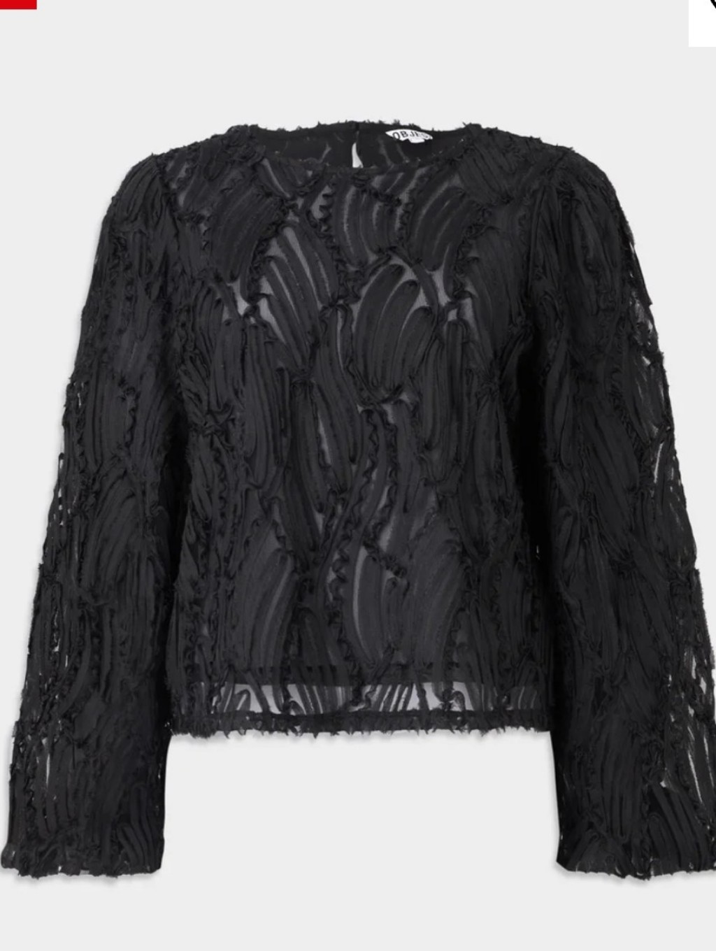 Day Birger Et Mikkelsen Reyne - Blouse - Black Sheer Crochet Tulle Size Medium